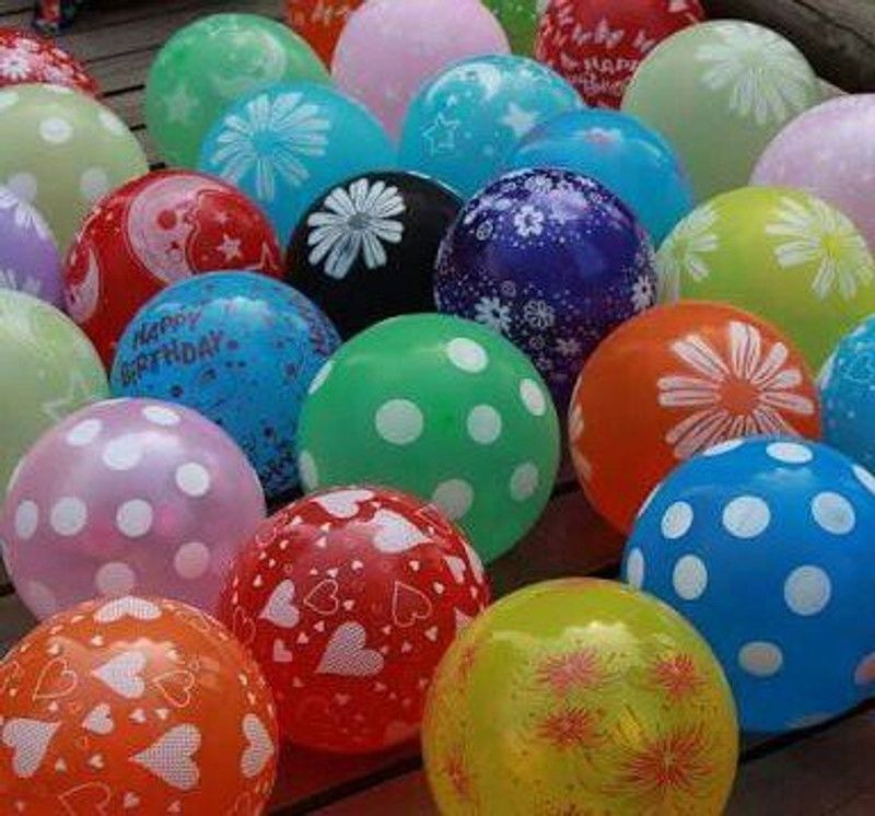 GNGS Printed Flower Set of 15 BALLOON for Birthday / Anniversary Party Decoration Balloon  (Multicolor, Pack of 15)