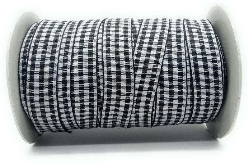 Kavmart KAV-CHECK-75 Black Cotton Ribbon  (Pack of 1)