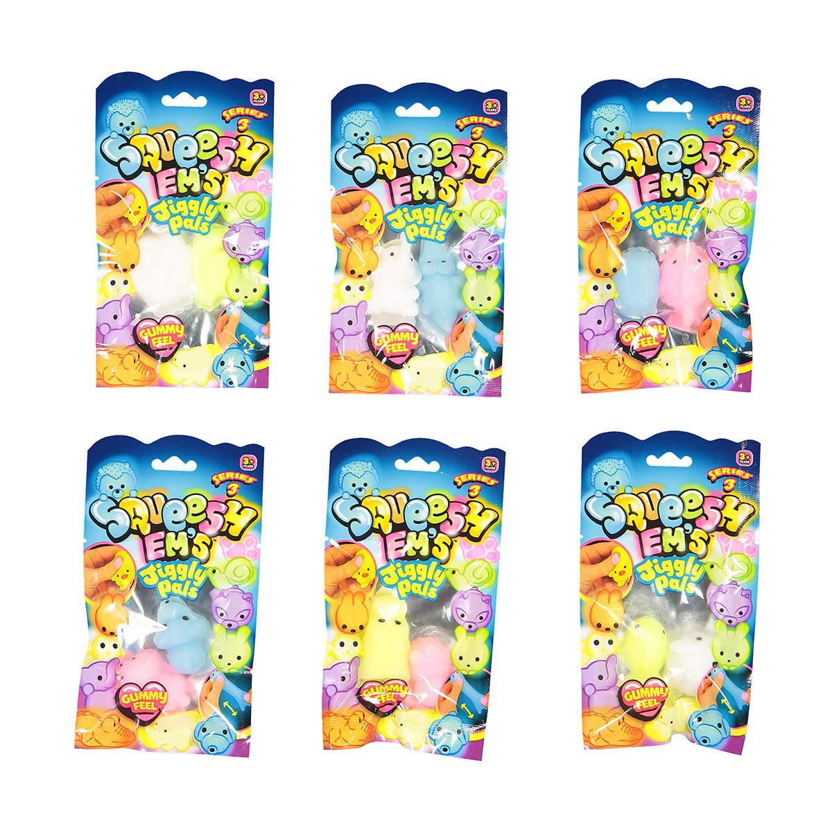 2 Pack Series 3 Squeeshems Jiggly Pals - Assorted