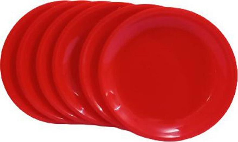 Kanha 7.5" plastic,Round Half / Snack Plate, Set of 6 Half Plate  (Pack of 6, Microwave Safe)
