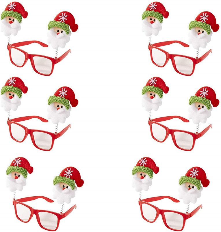 Kashish Trends 6 Pcs Christmas Eyeglasses/Goggles Glitterl Merry Christmas Xmas Party Accessories Props Party Favors Adult and Kids Christmas Gift for Kids #CD338 Party Glow Ornament  (Pack of 6)