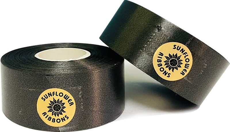 Sunflower Decorative Plastic Curly Ribbon Black (Pack of 5 Rolls) Size: 25mm x 30 Yards(27M) Black PP (Polypropylene) Ribbon  (Pack of 5)