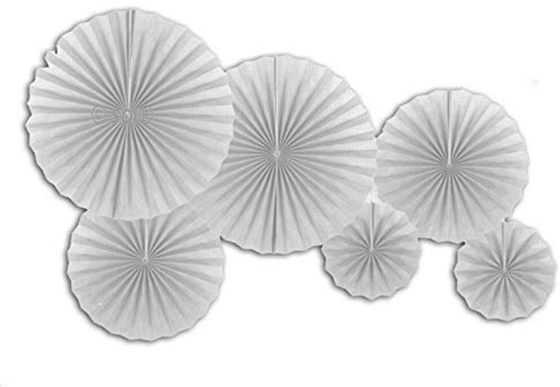 SOI White White Paper Fans for birthday/anniversary/wedding/party/photobooth Wall Decorations