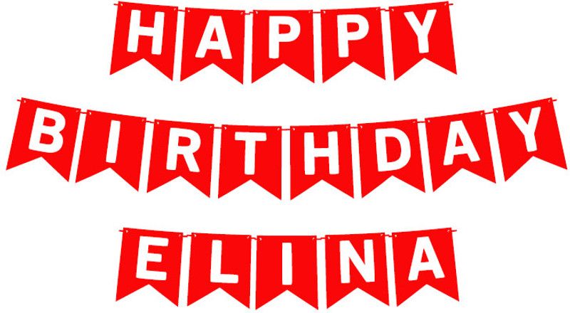 Midas Craft Happy Birthday Elina_01. Pennant Banner  (10 ft, Pack of 1)