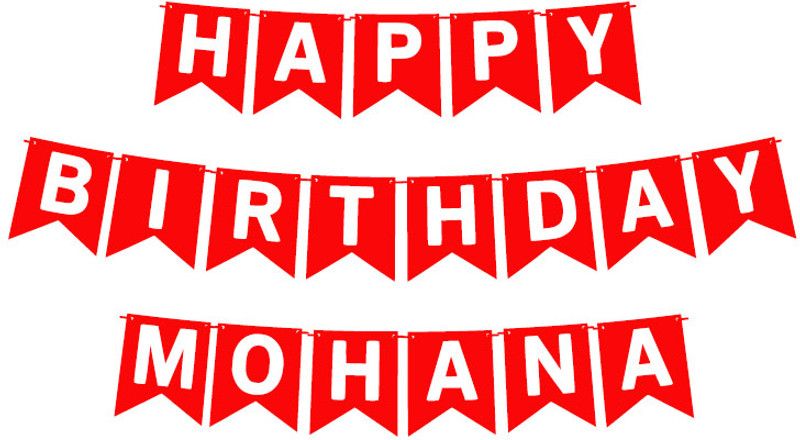 Midas Craft Happy Birthday Mohana_01. Pennant Banner  (10 ft, Pack of 1)