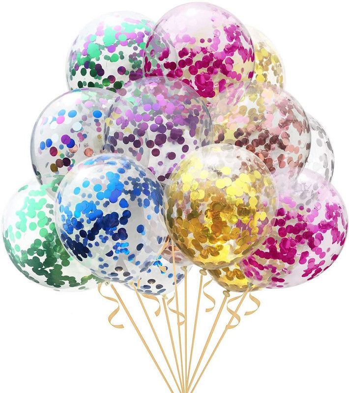 firstbuy Solid Confetti Balloon For Birthday,Anniversary,Wedding Party Decor Balloons -h26 Balloon  (Multicolor, Pack of 10)
