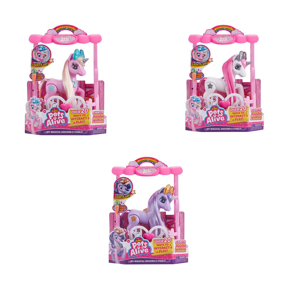 Zuru Pets Alive My Magical Unicorn & Stable Interactive Robotic Toy - Assorted