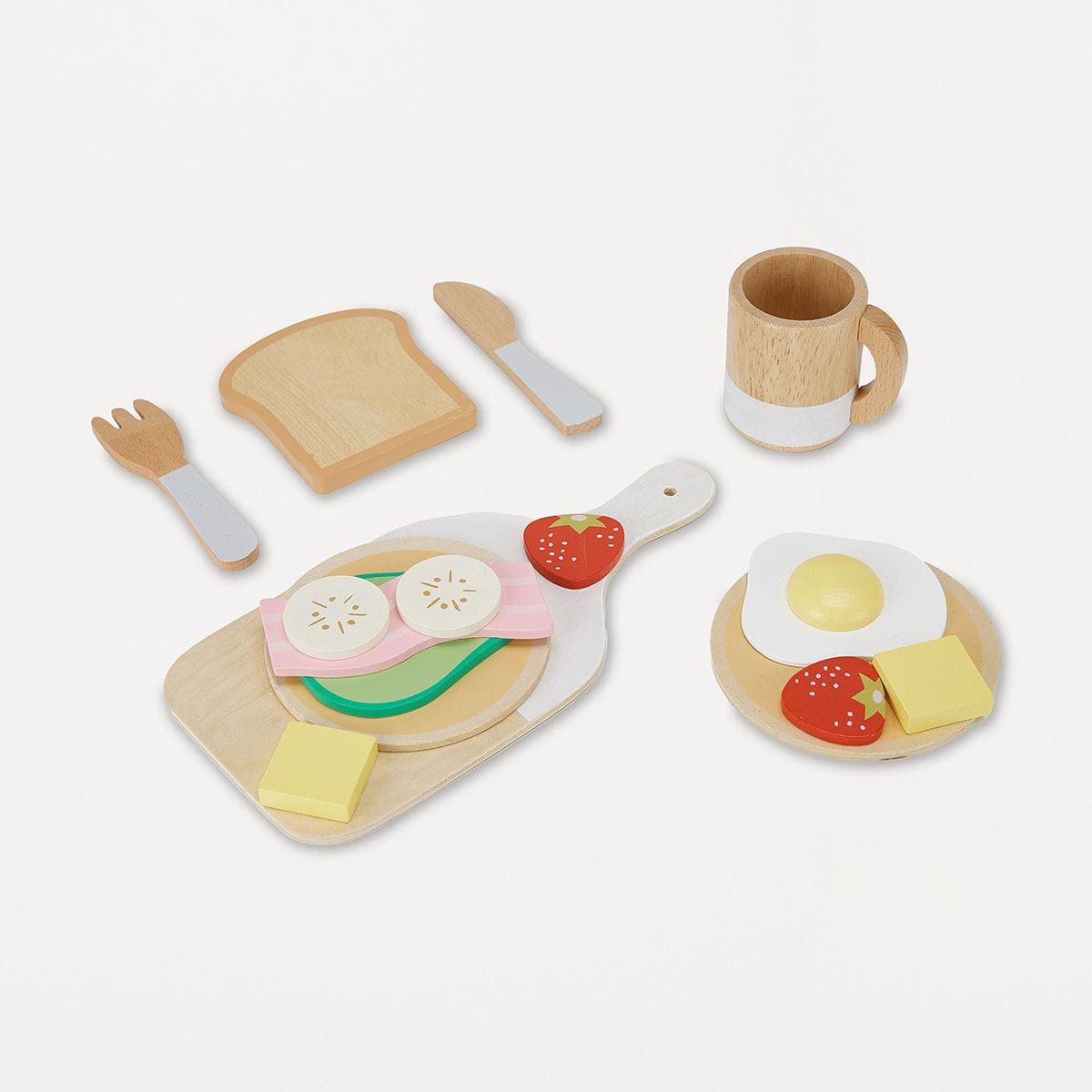 16 Piece Wooden Breakfast Board