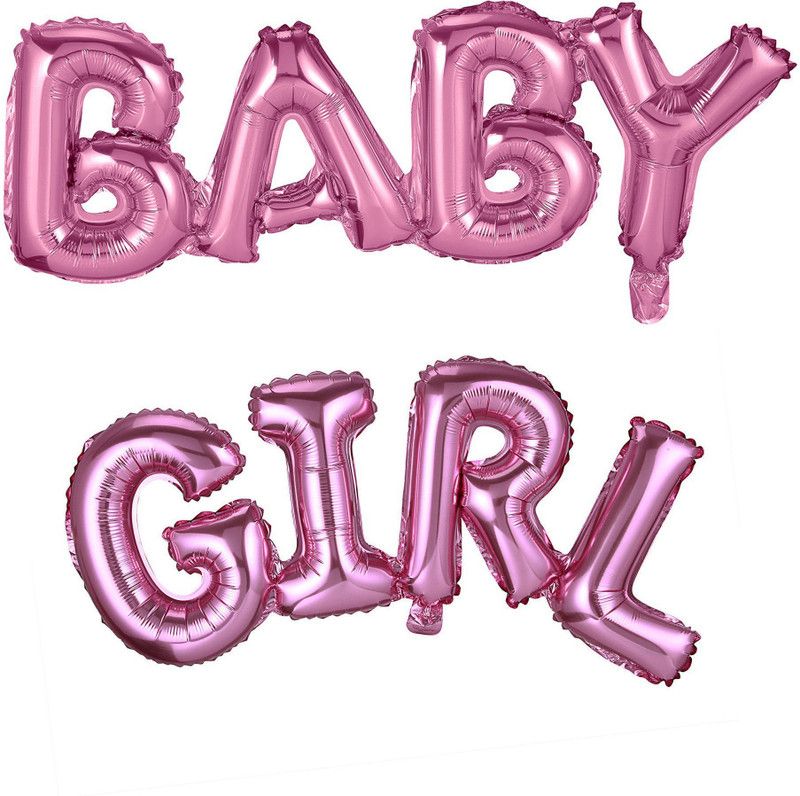 BashNSplash Solid Baby Girl Foil Balloon Birthday Party Baby Shower Decoration (PACK OF 1) Letter Balloon  (Pink, Pack of 1)