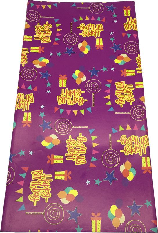 FUNCART Purple happy birthday wrapping paper (10pcs/pack) Happy Birthdaty paper Gift Wrapper  (Mutlicolor)