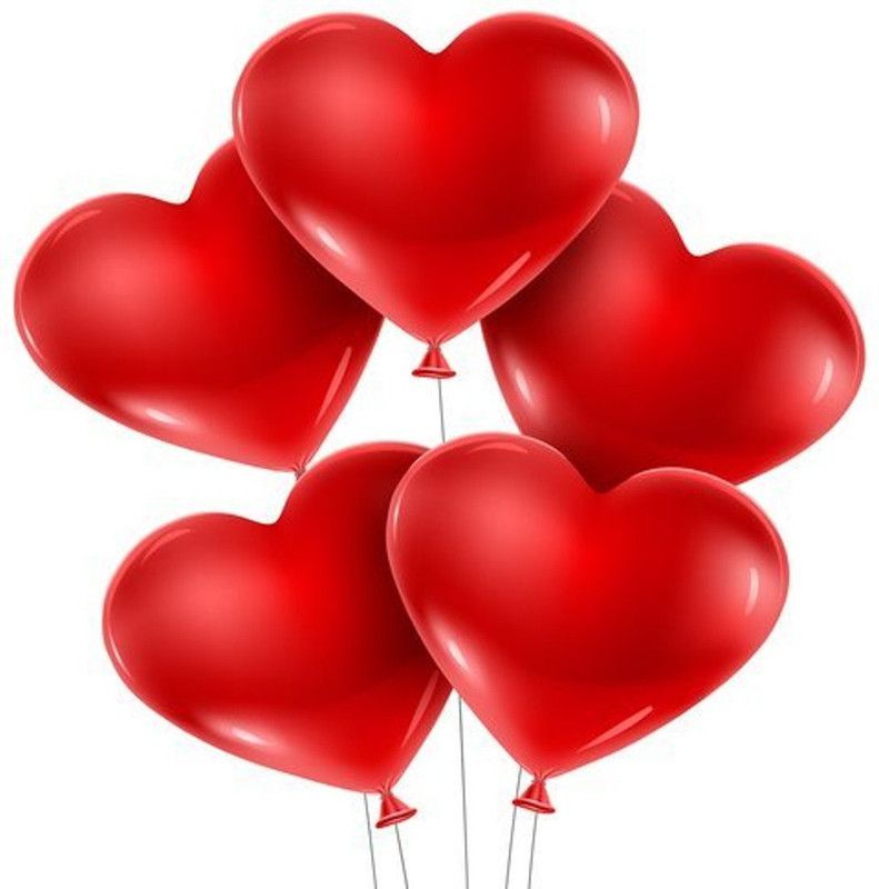 Baby & Sons Solid 50 Red Heart Shaped Balloon  (Red, Pack of 50)