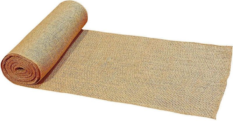 RKY Brown Burlap Table Runner | Shelf Liner | Fabric Rolls one Sided Laminated Waterproof Jute Burlap Runner for Weddings Home Decorations & Crafts (30CM X 3M)
