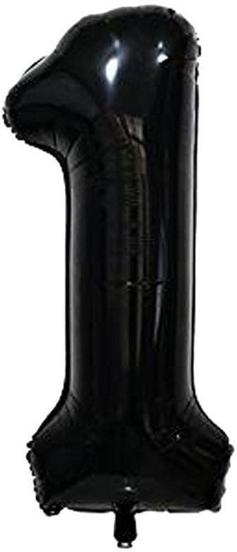 ZEONELY MART Solid ZBLACK CLOUR NUMBER1 Letter Balloon  (Black, Pack of 1)