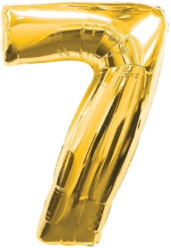 BashNSplash Solid 17" NUMBER FOIL BALLOON BIRTHDAY PARTY DECORATION GOLDEN 7 (PACK OF 1) Letter Balloon  (Gold, Pack of 1)