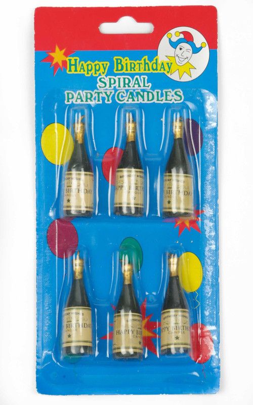 FUNCART Champagne shaped candles (6 small candles) [Toy] Candle (Multicolor, Pack of 6) Candle  (Multicolor, Pack of 6)