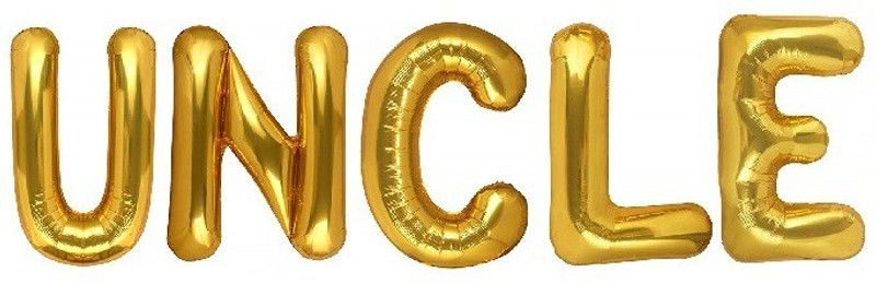 De-TechInn Solid (40.64 CM Size) Popular And Trending Names (Uncle) Solid (Golden) Color 3D Foil Balloons For Kids Party Supplies, Birthday And Anniversary Parties Decoration And Celebration Balloon  (Gold, Pack of 5)