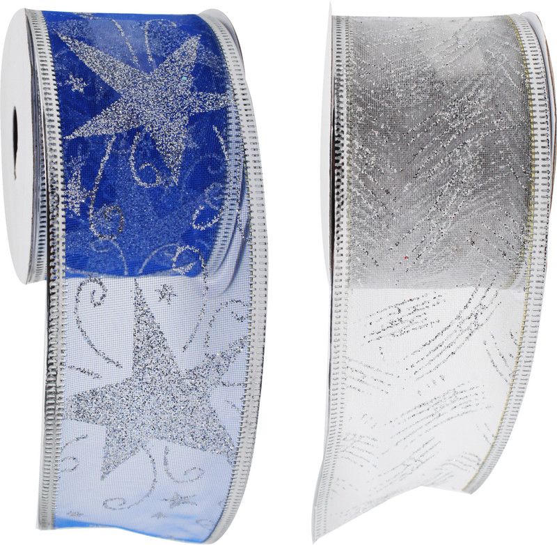Jades JL7140C / JL7140D Multicolor Sheer Ribbon  (Pack of 2)