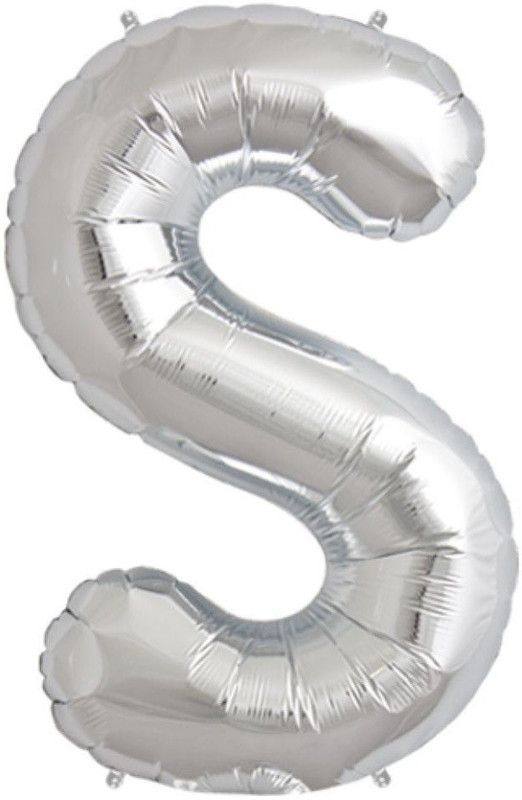 Stylewell Solid Silver Color Alphabet (S) 3d Foil Letter Balloon  (Silver, Pack of 1)