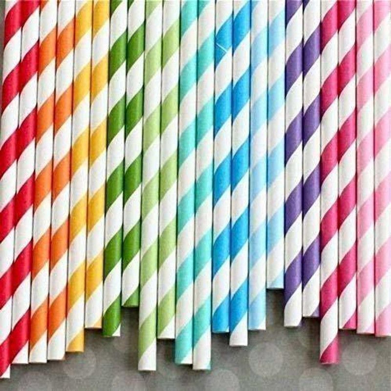 VINAYAKAMART Straight Drinking Straw  (Multicolor, Pack of 100)
