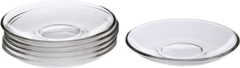 Somil Round Glass Quarter Plate Set (Set Of Six) Quarter Plate  (Pack of 6, Microwave Safe)