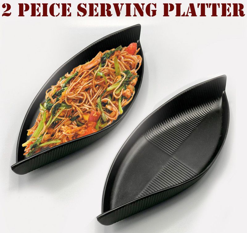 ZIDO Pack of 2 Exclusive Multi-Purpose Serving Platter for All Type of Snacks Like Noodles, Chilly Potato, Dhokla, Cookies, Pastries, Cutlet, Chaap, Paneer Tikka, Tandoori Items and as Your Wish. Sizzler Tray  (Pack of 2)