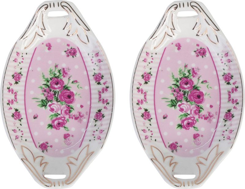 MGeezz Small Decorative Tray for Jewellery,biscuits Tray  (Pack of 2, Microwave Safe)