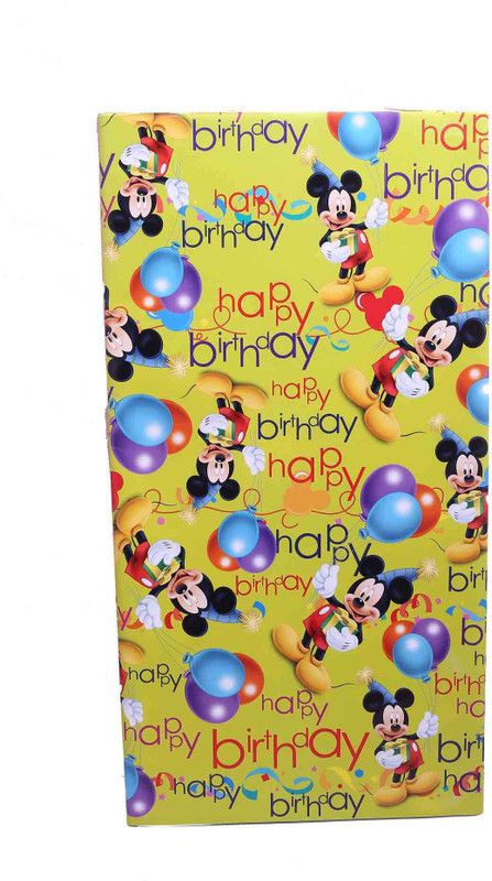 FUNCART Happy birthday Mickey mouse wrapping paper (10 pcs/pack) Mickey mouse paper Gift Wrapper  (Mutlicolor)
