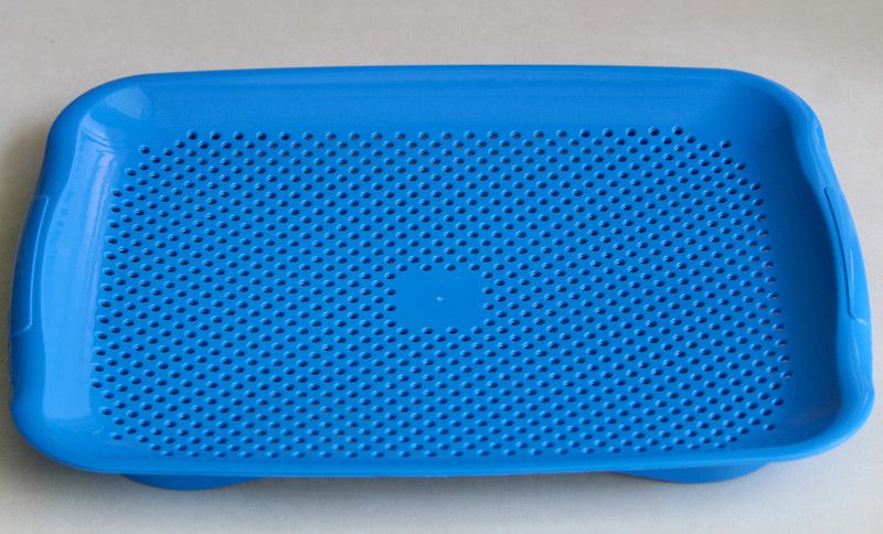 COMBINED ASSOCIATES All Purpose Tray | for | Serve Water,Tea & Juice | WASH VEGITABLES & Fruits | Drain Water from Fish & Meat | East to Clean & Handle | (Blue) Tray  (Microwave Safe)