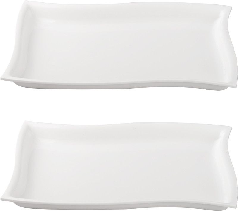 Neena Crockeries Acrylic Saphire Platter pk of 2 Tray  (Pack of 2, Microwave Safe)