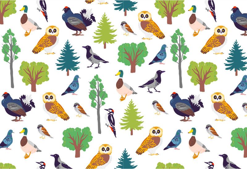 JORAS flat-seamless-pattern-with-hand-drawn MATT PAPAER Gift Wrapper  (Multicolor)