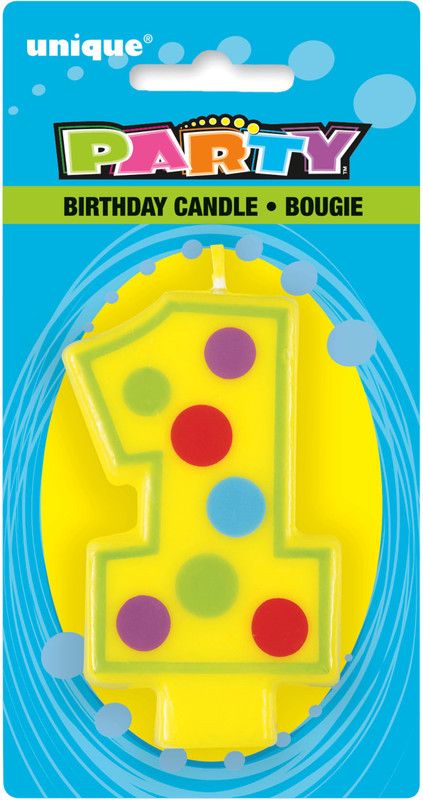 FUNCART BIRTHDAY CANDLE "1" Candle  (Multicolor, Pack of 1)