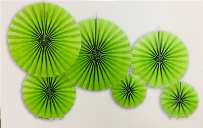FUNCART Green green paper fan decoration set (6pcs/pack)