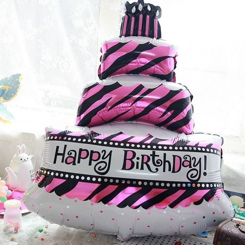 Bloomsevent Solid Birthday cake shape Foil Balloon Perfect for party or other decorations Balloon  (Maroon, Pack of 1)