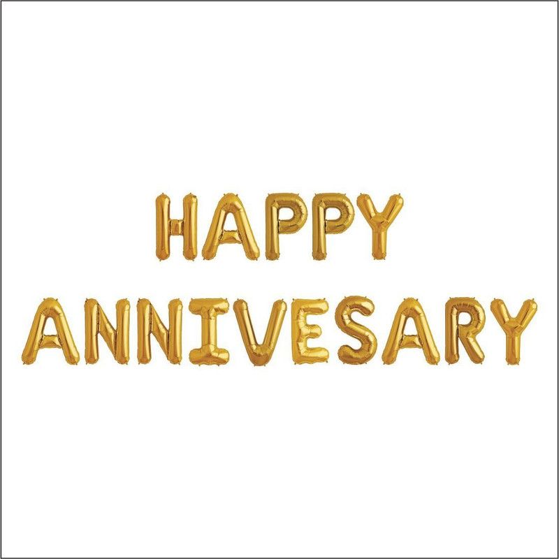 A To Z Traders Solid Happy Anniversary Alphabet Letter Foil Balloons- Gold Letter Balloon  (Gold, Pack of 1)