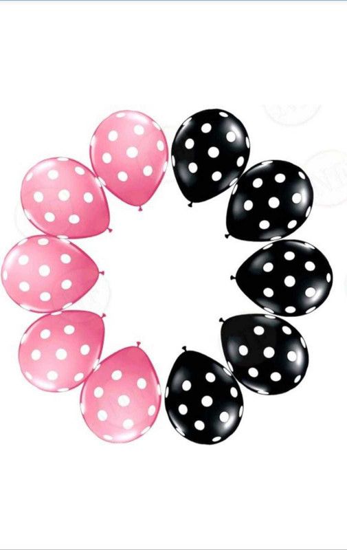 Nayugic Solid 10 Pink 10 Black Dotted Balloon Set of 20 pcs for Birthday Party Anniversary Baby Shower Decoration for Kids Balloon  (Pink, Pack of 25)