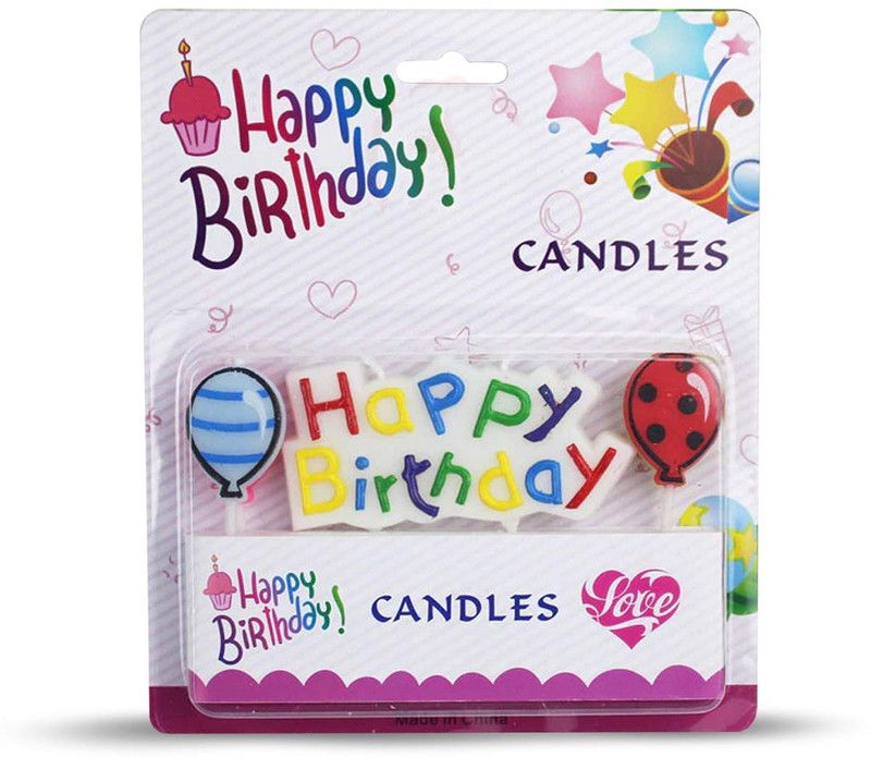 Party Propz Multi Colour Happy Birthday Candles for Decoration, Birthday Candles for Cake Decoration Candle  (Multicolor, Pack of 1)