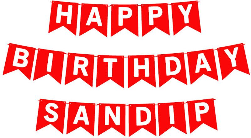 Midas Craft Happy Birthday Sandip_01. Pennant Banner  (10 ft, Pack of 1)