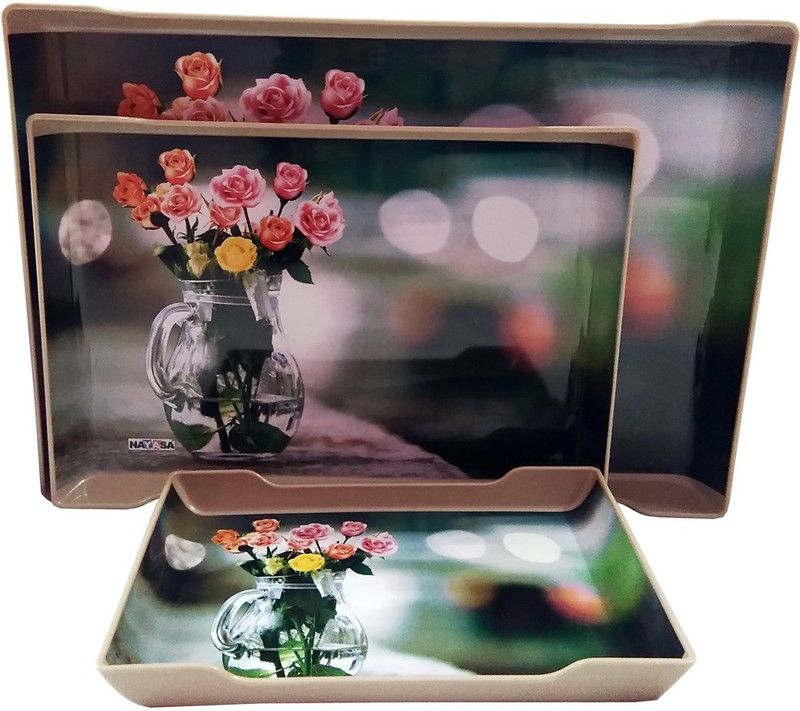NAYASA Div Tray  (Pack of 3, Microwave Safe)