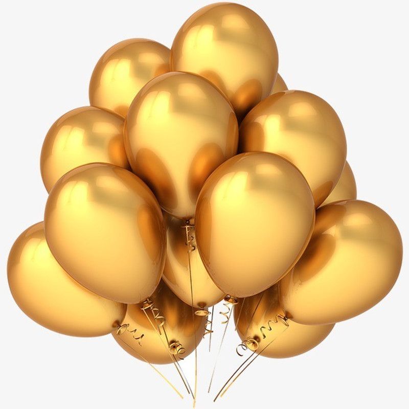 BashNSplash Solid 12 INCH GOLDEN BALLOONS PARTY DECORATION (PACK OF 30) Balloon  (Gold, Pack of 30)