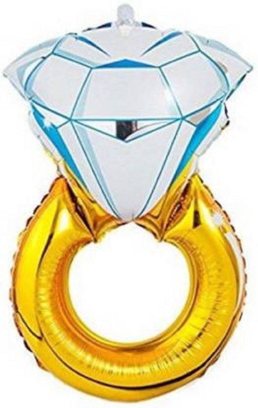 AARK PLANET Solid Solid Engagement Ring Balloon - Wedding Rings Foil Balloons Bubble Balloon  (White, Pack of 1)