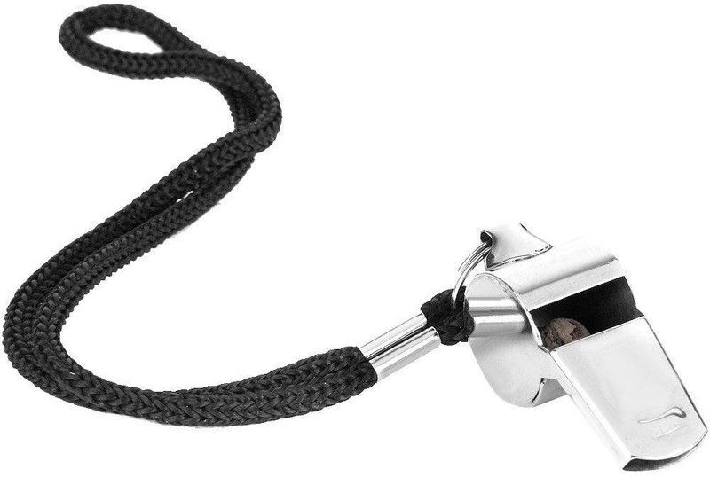 G93 New Metal Referee Whistle and Lanyard Football Soccer Tin Whistle  (Silver, Pack of 1)