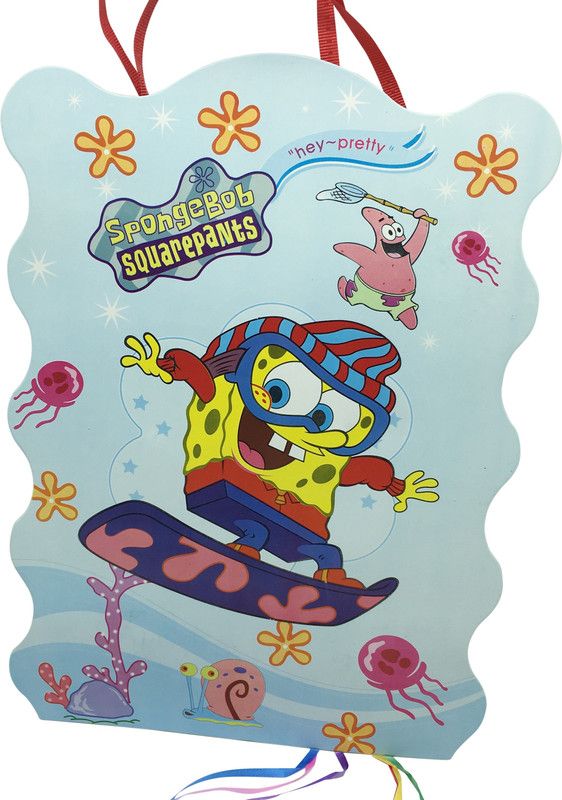 FUNCART Spongy bob square pants paper pinata khoi bag Pull String Pinata (Multicolor, Pack of 1) Pull String Pinata  (Multicolor, Pack of 1)