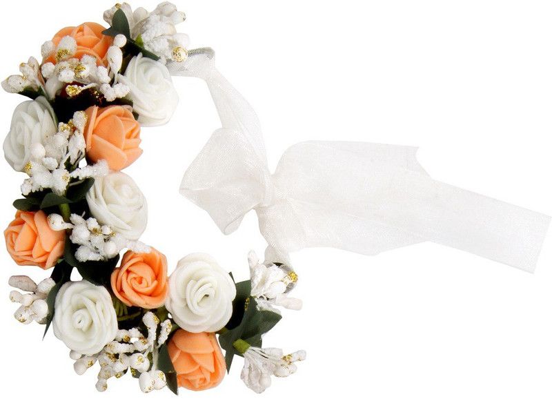 Sanjog Crown & Tiara  (Orange, White, Pack of 12)
