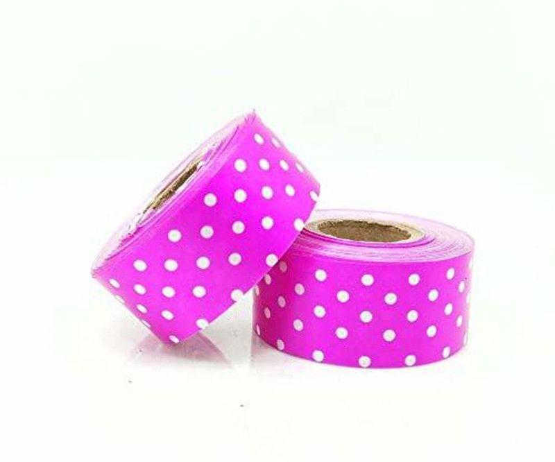 Uprising Store Birthday Popper Curly Car/Balloon Ribbon Roll DIY Gifts Crafts Foil Curling for Christmas/Wedding Birthday Gift Wrapping Party Decoration Supplies Ribbon Polka Dotted (Pack of 2) Pink, White PP (Polypropylene) Ribbon  (Pack of 2)