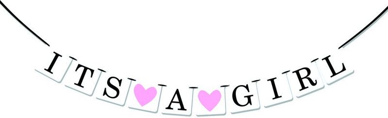 FUNCART It's A Girl Flag Pink Banner  (9.1 ft, Pack of 1)