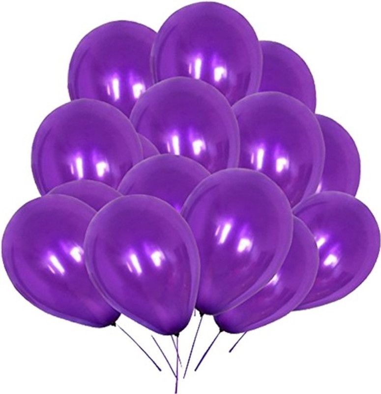 Tiank Innovation Solid 10 Inch Purple Metallic Balloon For Decoration Balloon  (Purple, Pack of 50)