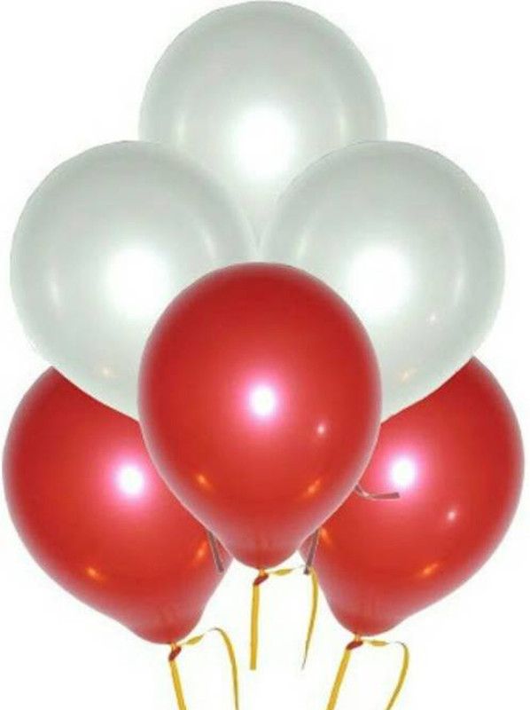 Ishant Creation Solid balloon57 Balloon  (Red, White, Pack of 100)