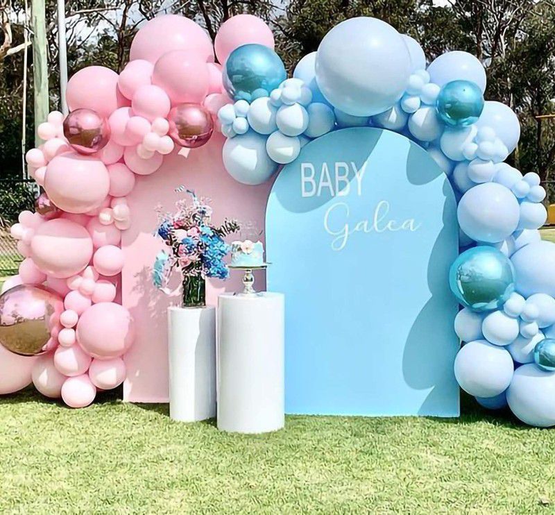 Bash N Splash Solid Pastel Blue & pink Balloon Garland Baby Shower Party Decoration balloons Balloon  (Blue, Pink, Pack of 90)