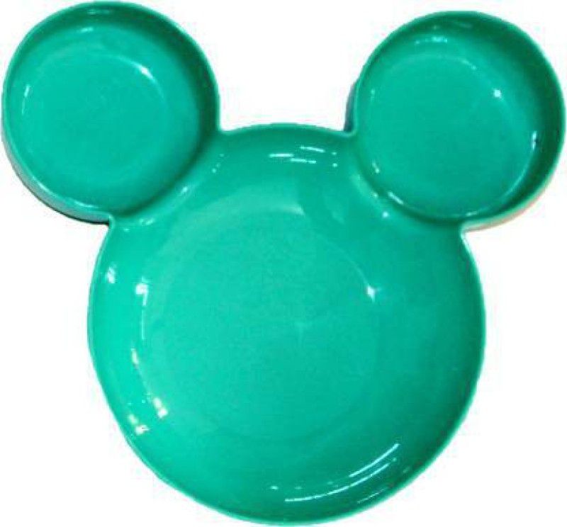 dhriyag Mickey Shaped Kids/Snack Serving Plate Sectioned Plate  (Microwave Safe)