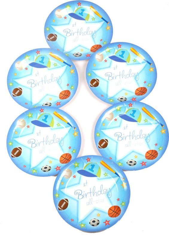 FUNCART Sporty At 1 Theme 9 Inch Quarter Plate  (Pack of 6)